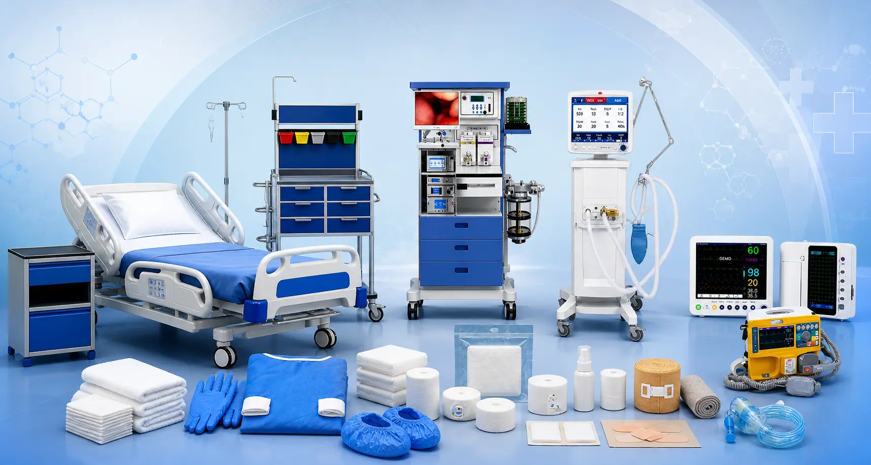 Medical equipment in a hospital setting