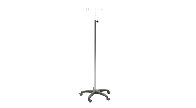 IV Stand SS, Plastic Base | AL-IVSPS